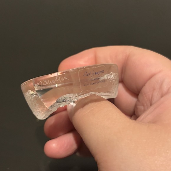 Two Signed Mats Jonasson Full Lead Crystal Owl Paperweights Sweden Home Decor - Picture 4 of 7